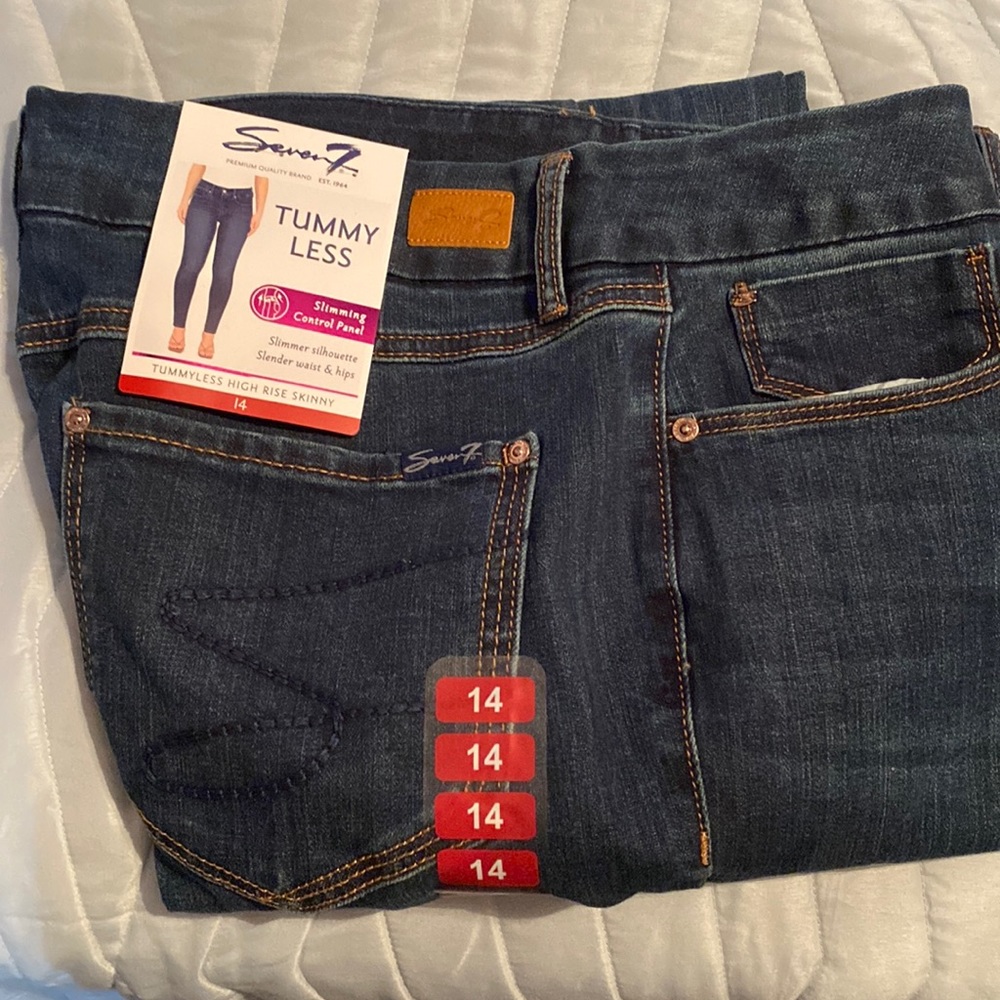 New Seven 7 Tummy Less Jeans high rise skinny